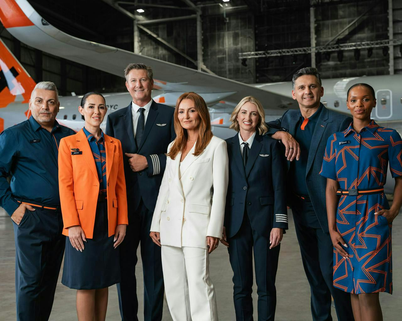 Jetstar crew members with designer Ginger & Smart's Genevieve Smart