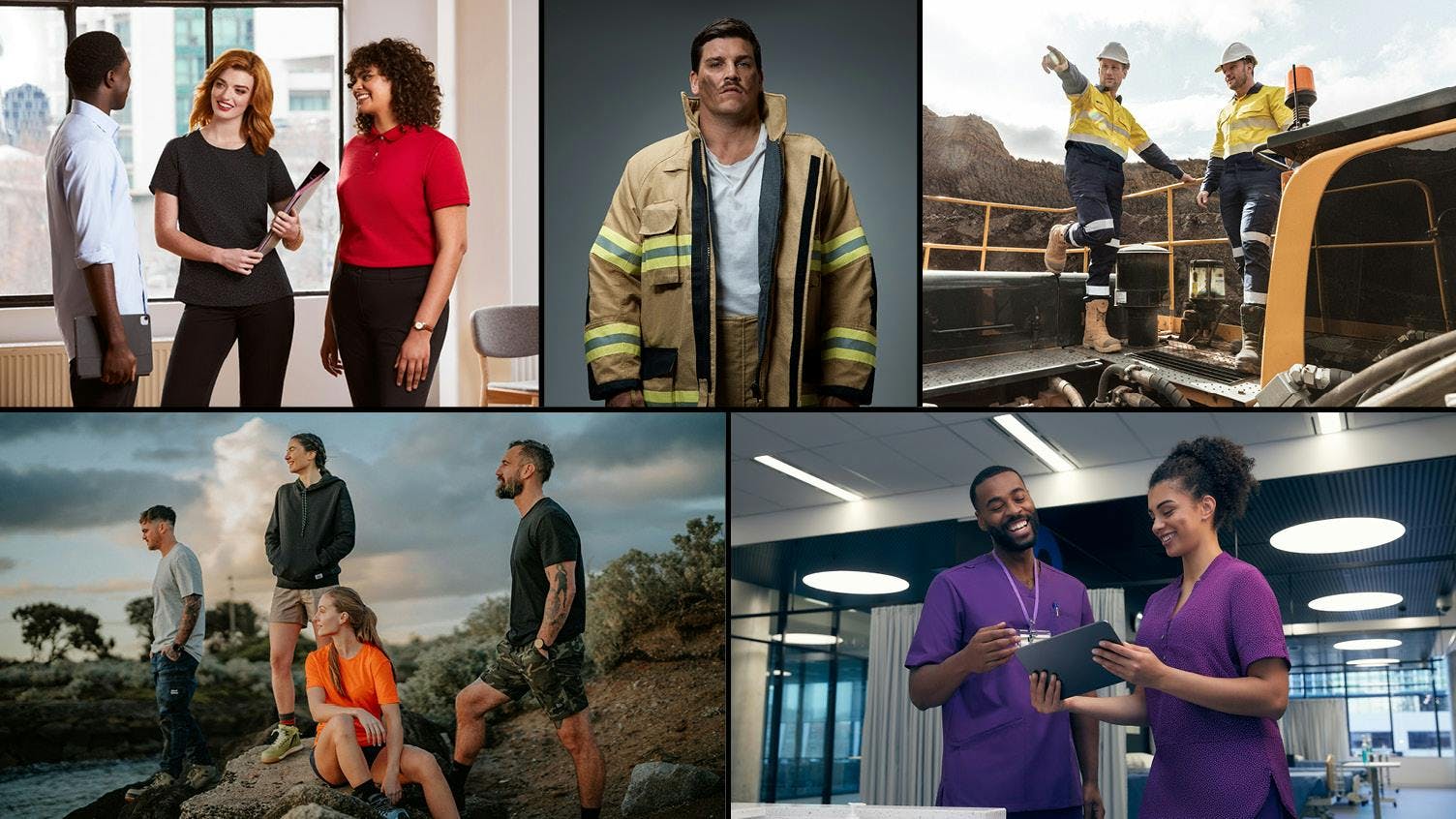 Campaign images of Workwear Group brands